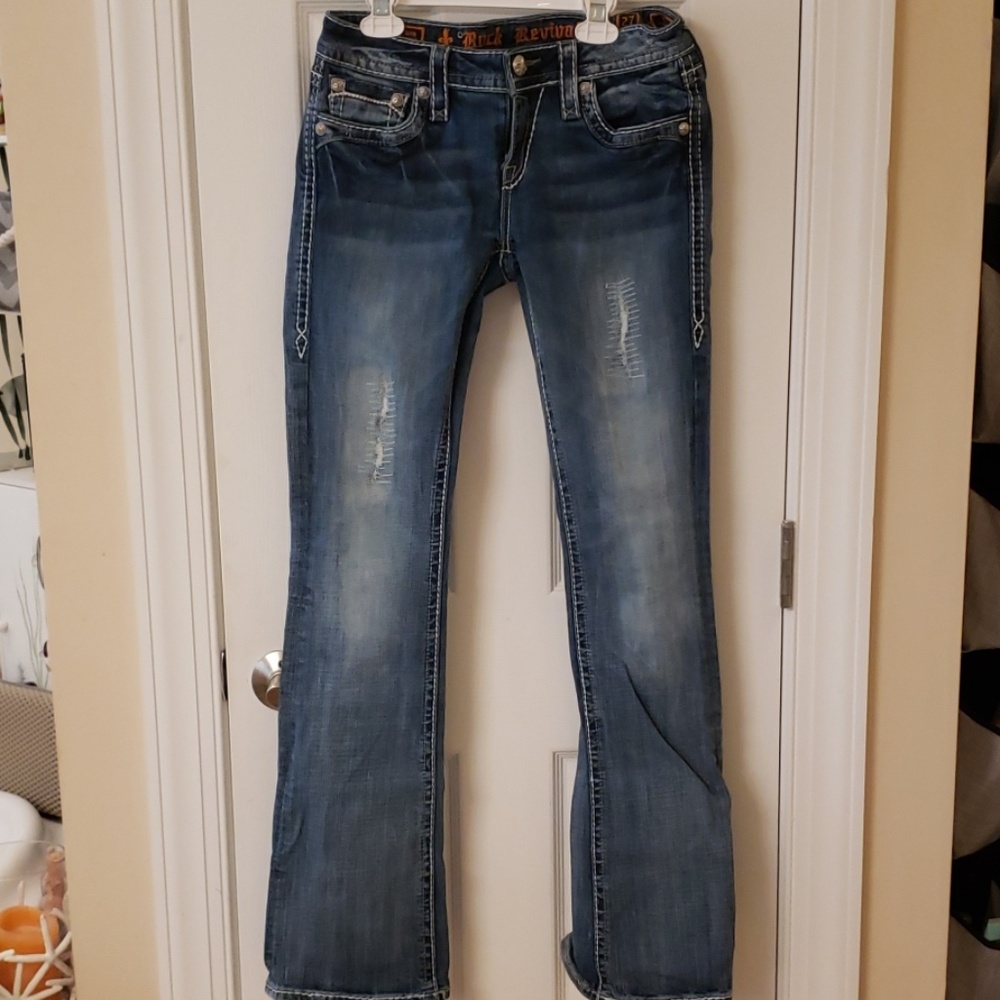 Rock Revival Bootcut Flap Jeans Size 27